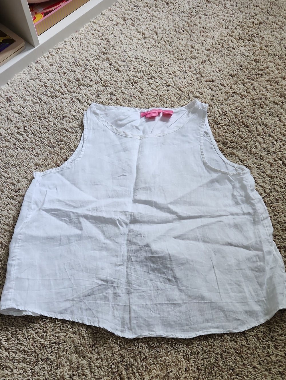 White Linen Open Back Tank Size Small